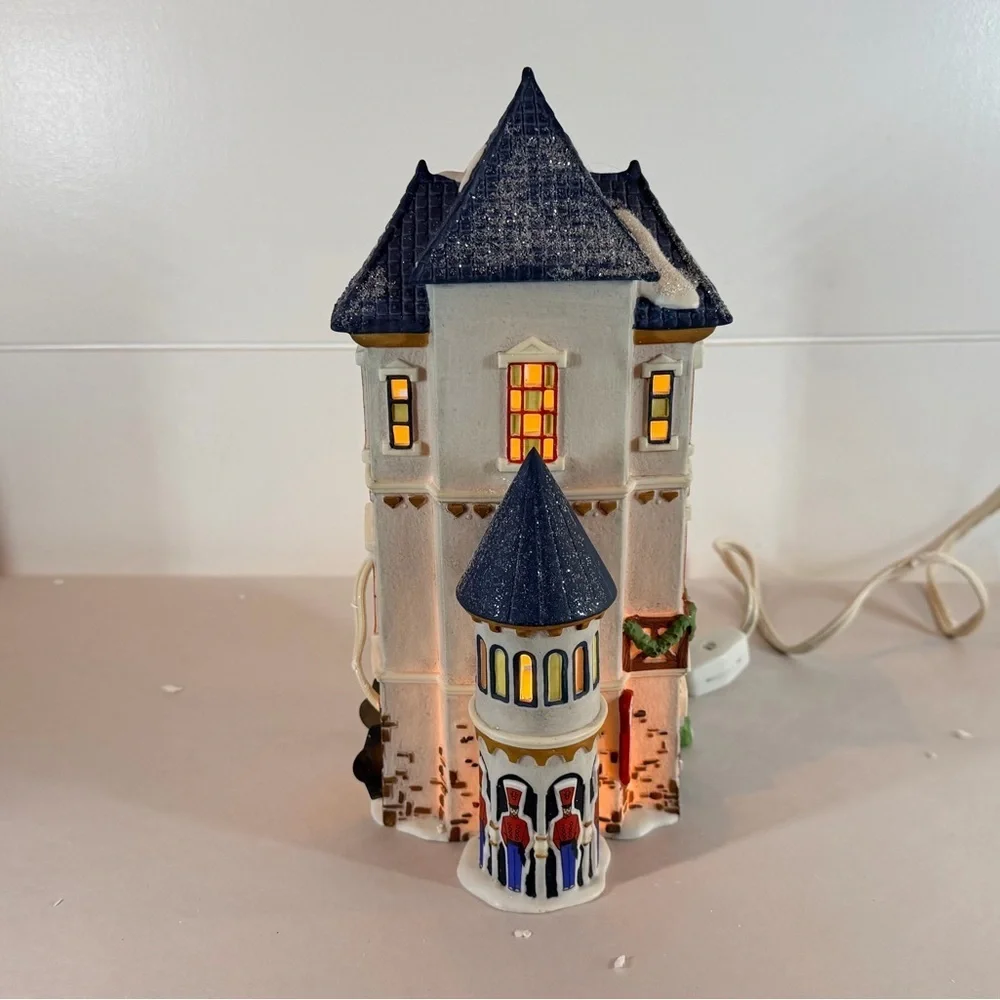 Department 56 Blue Roof Light-Up Holiday Tower with White Facade